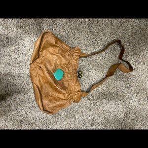 Arohoe custom leather purse with Turquoise